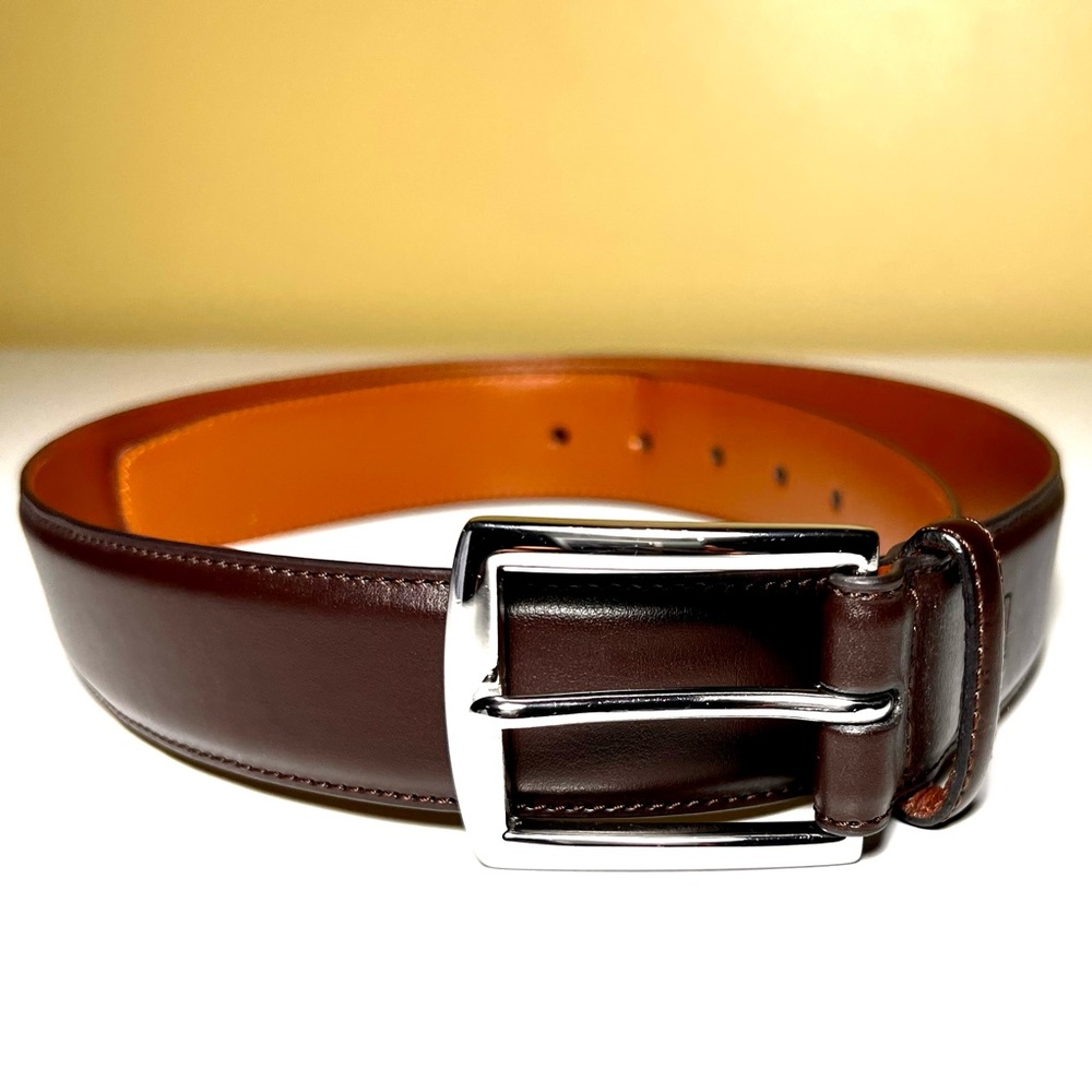 Lauren Ralph Lauren Mens sz 34 dark brown leather belt